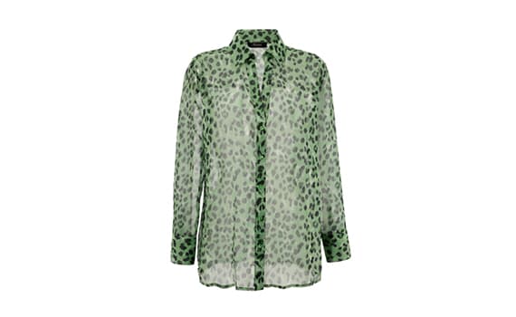 Grüne Bluse mit Animal Print