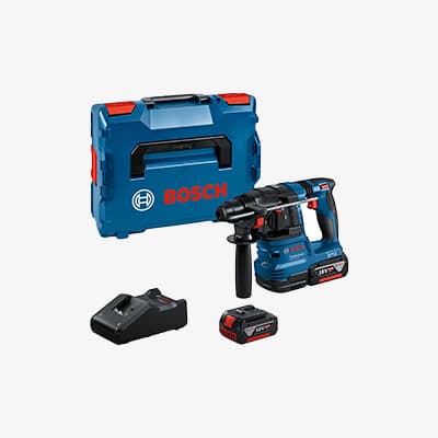 Bosch Bohrhammer-Set mit blauem Koffer, Ladegerät und Akku