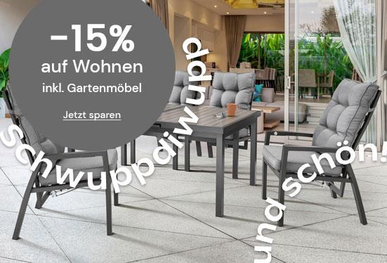 -15% auf Wohnen inkl. Gartenmöbel im Quelle Online Shop