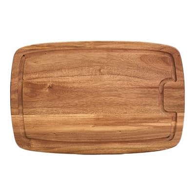 Rechteckiges Schneidebrett mit Saftrille und Griffaussparung