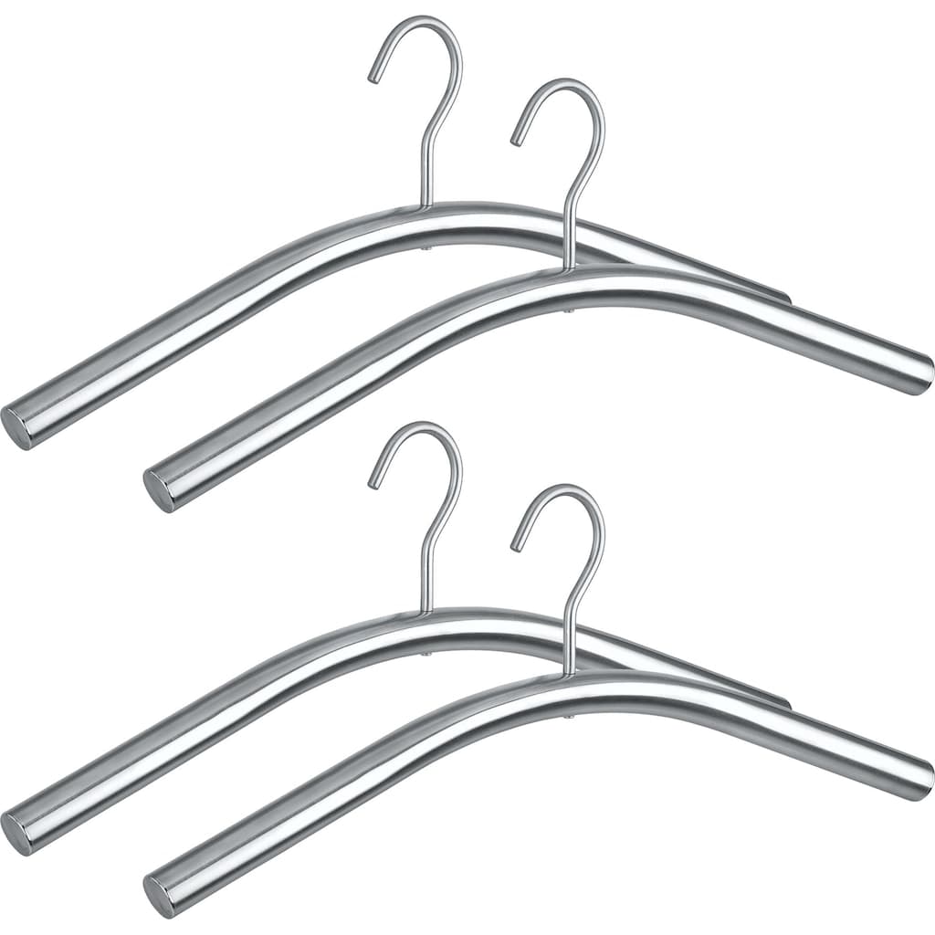 WENKO Lux Bügel-Set 5er – Alu-Kleiderbügel, Rutschfest & Langlebig – Für Hemden, Blusen, Hosen & Mäntel