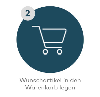 Wunschartikel in den Warenkorb legen