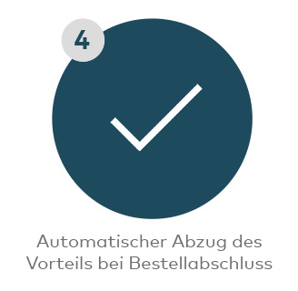 Automatischer Abzug des Vorteils bei Bestellabschluss