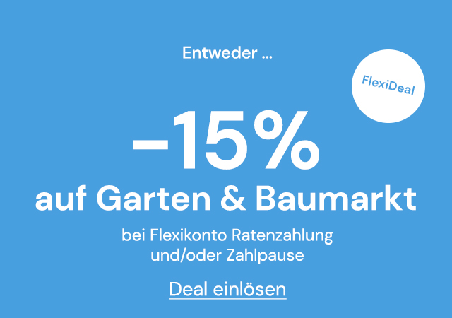 -15% auf Garten & Baumarkt bei Ratenzahlung im Quelle Online Shop