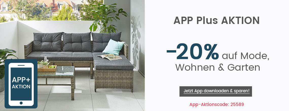 APP Plus Aktion: -20% auf Mode, Wohnen & Garten nur in der Quelle App