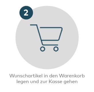 Wunschartikel in den Warenkorb legen